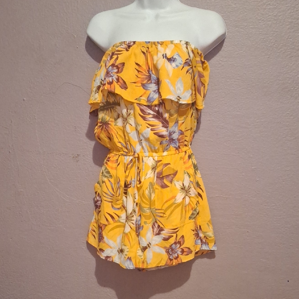 Iris Yellow Floral One Shoulder Dress